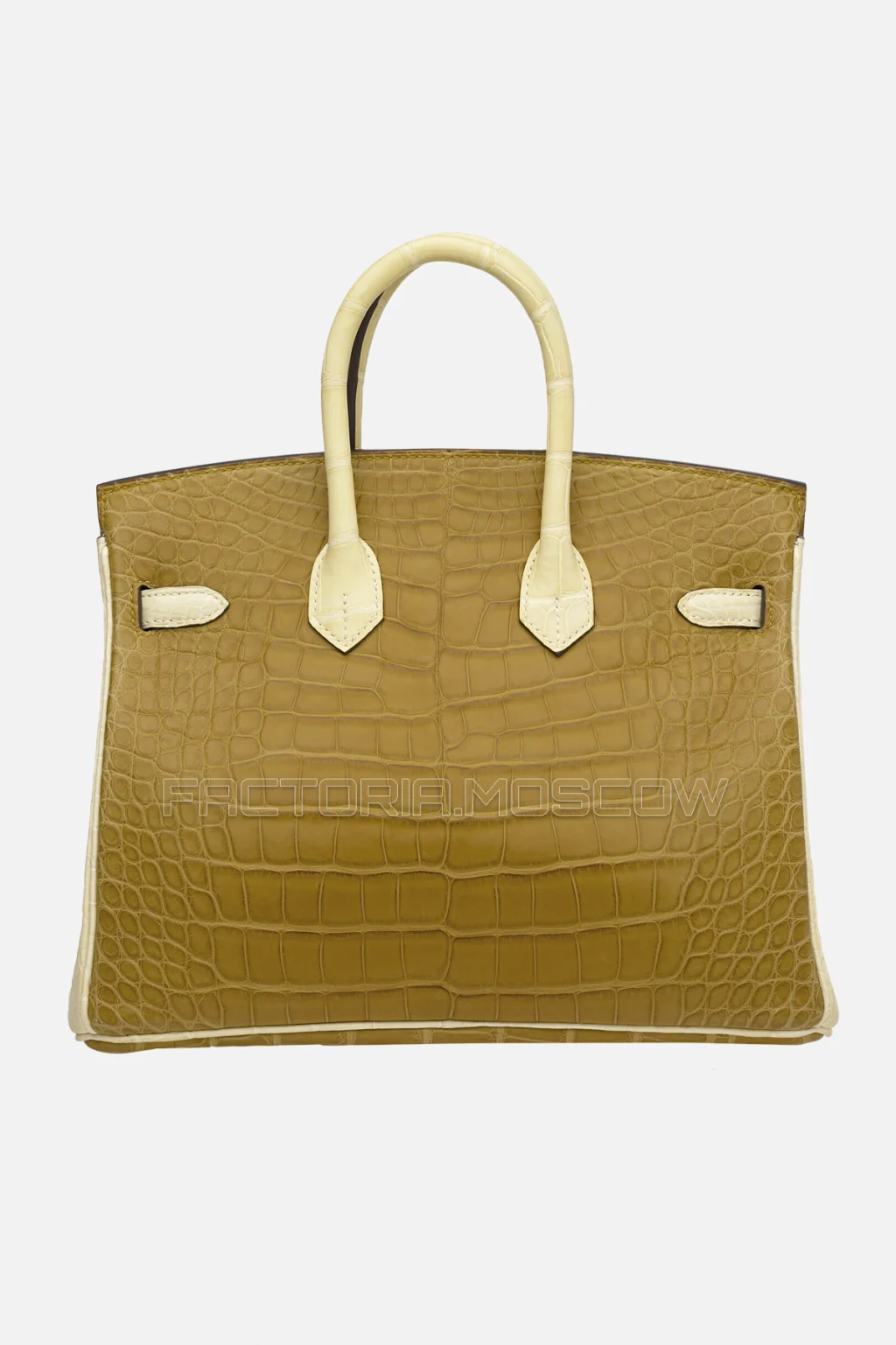Hermes Birkin 25 Kraft/Vanille Matte Alligator GHW