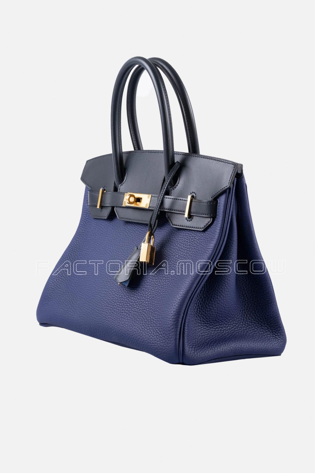Hermes Birkin 30 Bleu Encre Clemence/Bleu Obscur Sombrero GHW