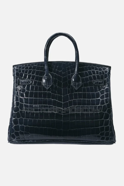 Hermes Birkin 25 Shiny Vert Rousseau Niloticus Crocodile GHW