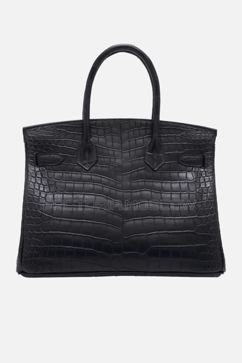 Hermes Birkin 30 Matte Bleu Marine Porosus Crocodile GHW