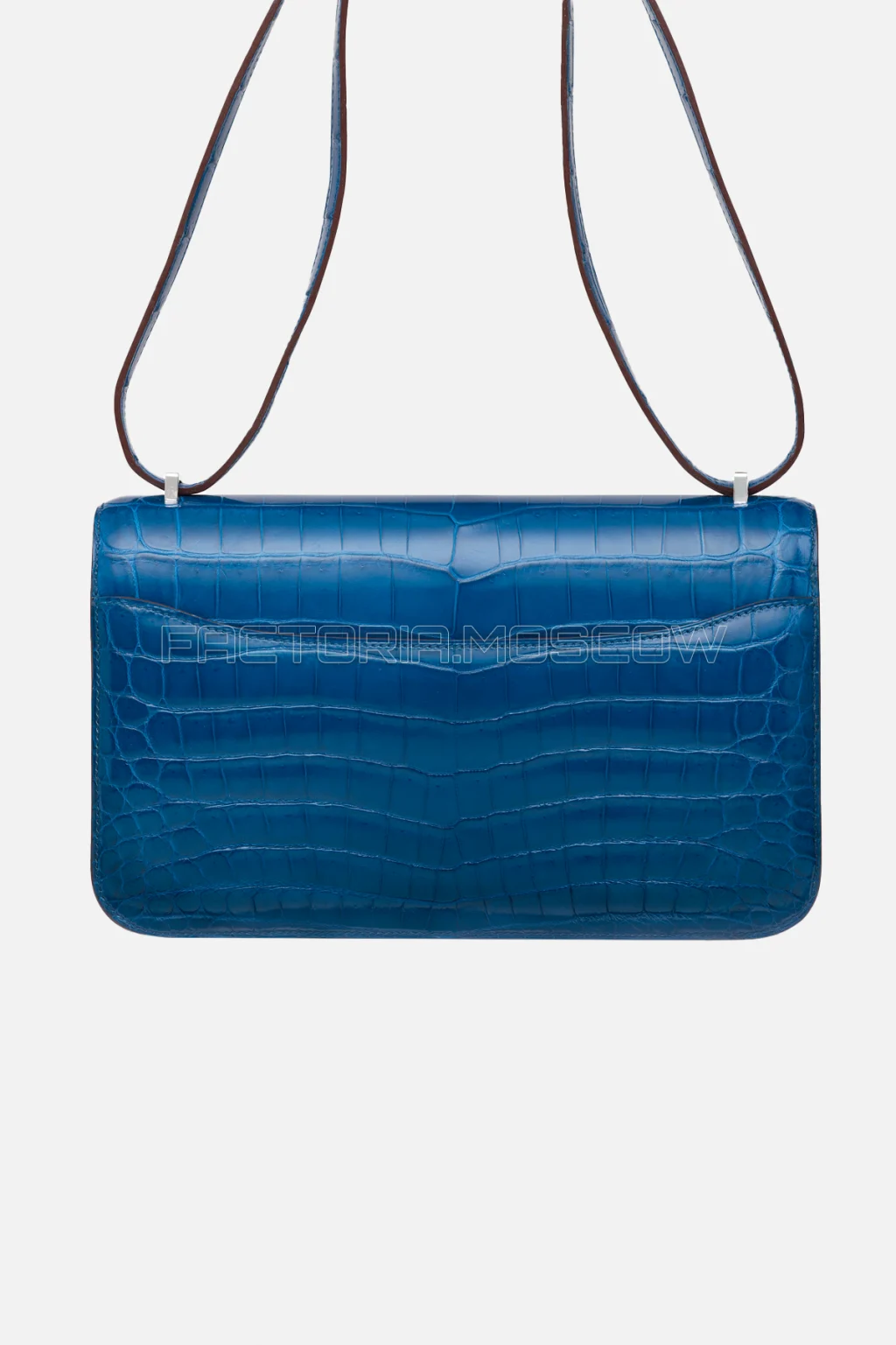 Hermès Constance Elan Bleu Mykonos Shiny Niloticus Crocodile PHW