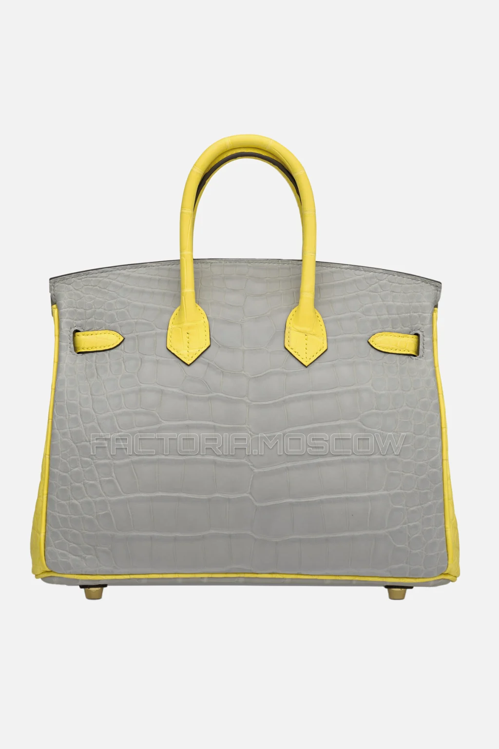 Hermes Birkin 25 Matte Gris Perle/Mimosa Alligator GHW