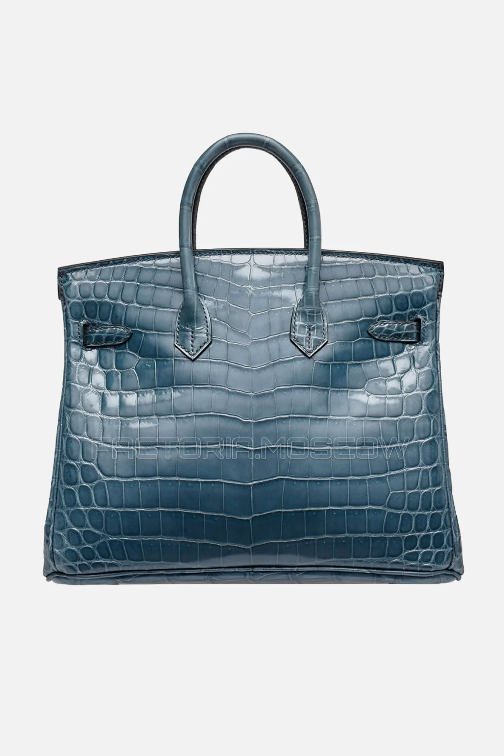 Hermes Birkin 25 Shiny Bleu Tempete Niloticus Crocodile PHW