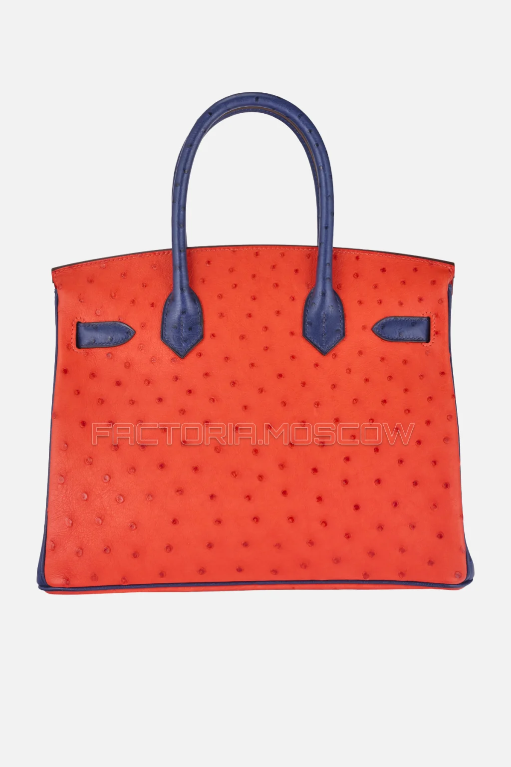 Hermes Birkin 30 Capucine/Bleu Iris Ostrich PHW