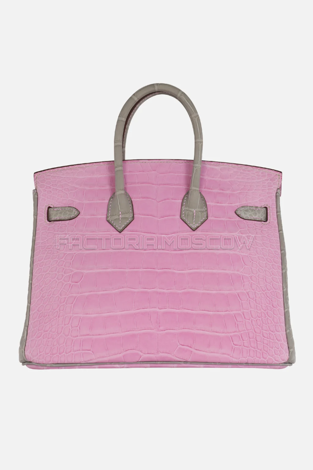 Hermes HSS Birkin 25 Matte Alligator Pink/Gris Perle PHW