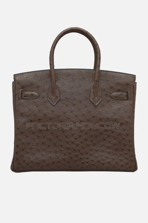 Hermes Birkin 30 Marron Fonce Ostrich PHW