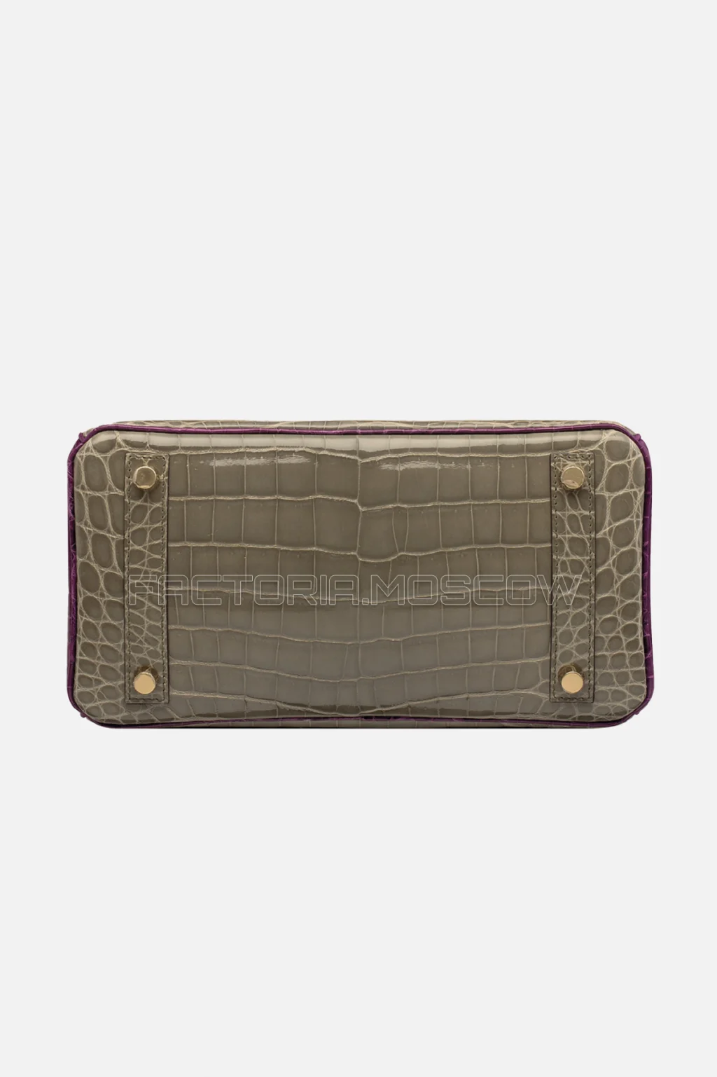 Hermes Birkin 25 Shiny Gris Tourterelle/Ultra Violet Niloticus Crocodile GHW