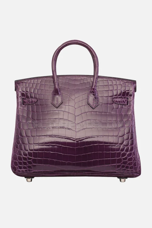 Hermes Birkin 25 Shiny Amethyste Niloticus Crocodile PHW