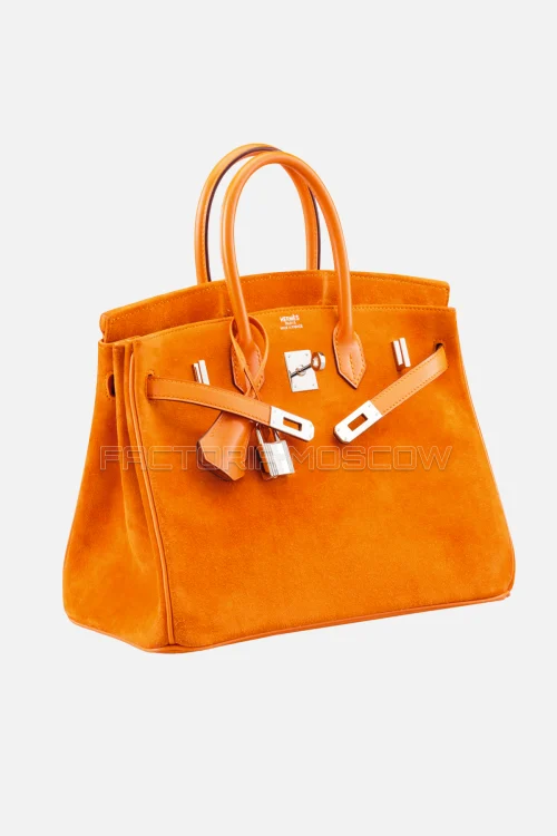 Hermes Birkin 25 Veau Doblis/Veau Box Calf Orange H PHW