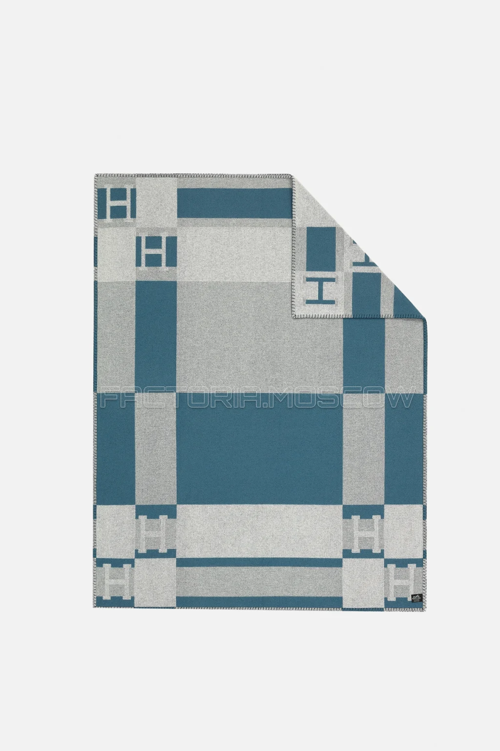 Hermes Avalon Bayadere blanket Colour Bleu Baltique