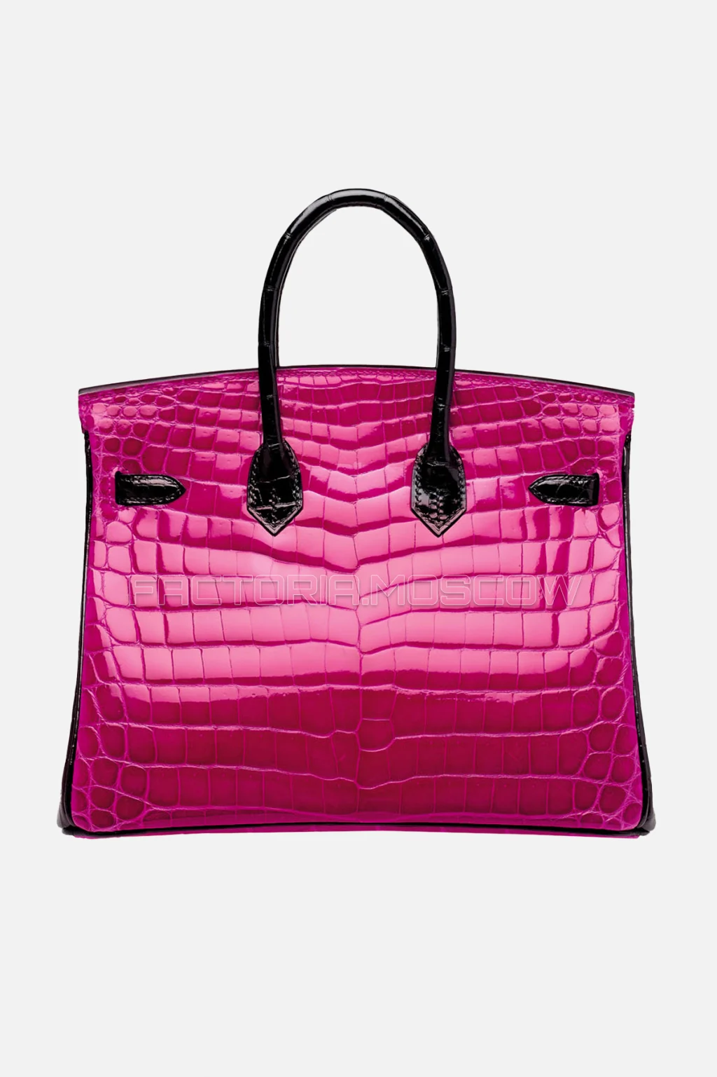 Hermes HSS Birkin 25 Shiny Rose Sheherazade/Black Niloticus Crocodile GHW