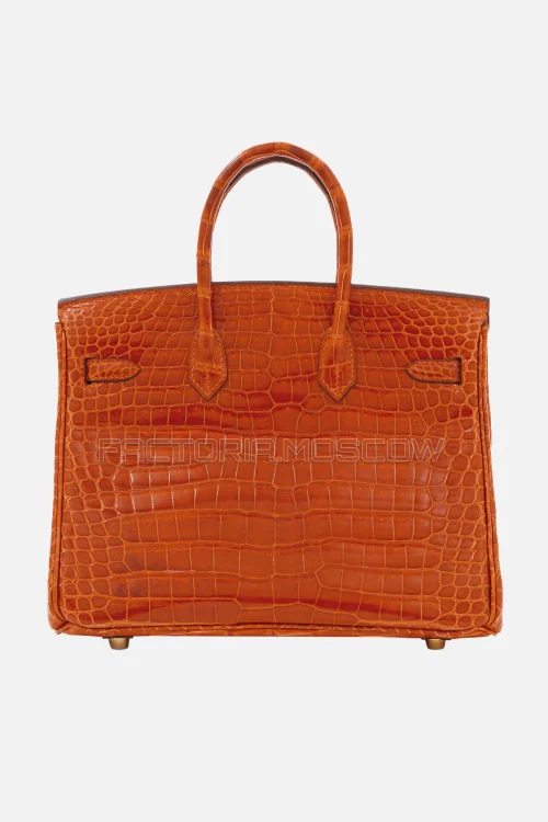 Hermes Birkin 25 Shiny Pain D'Epice Porosus Crocodile GHW
