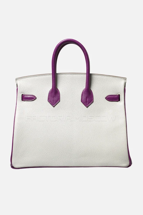 Hermes Birkin 25 Chevre Gris Perle/Anemone PHW