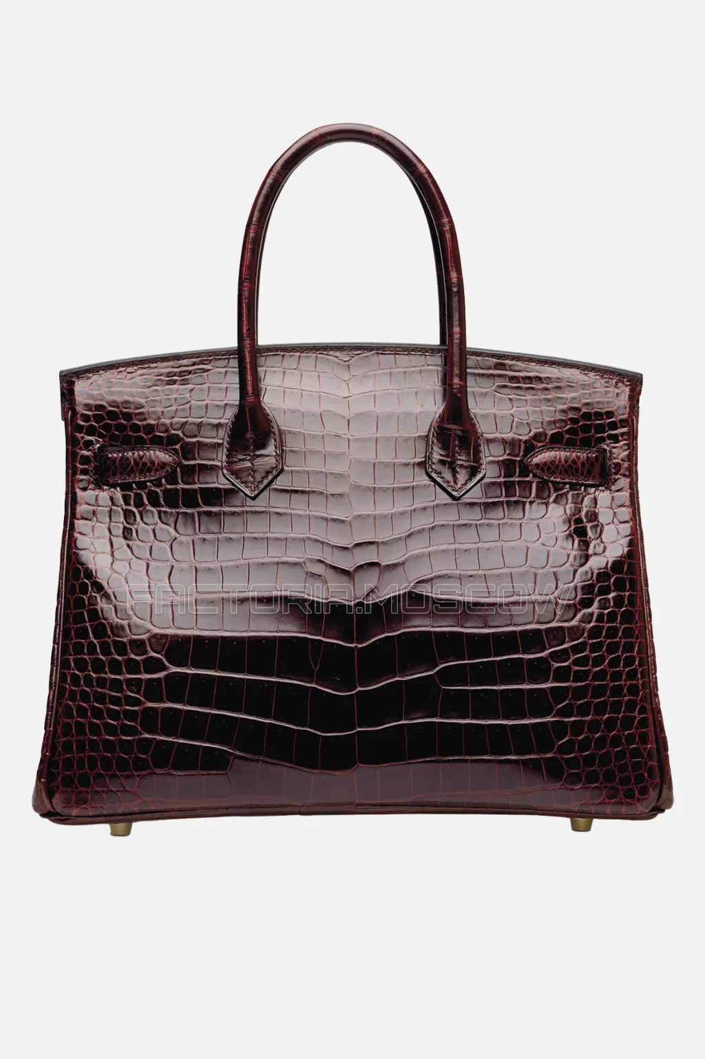 Hermes Birkin 30 Shiny Bourgogne Porosus Crocodile GHW
