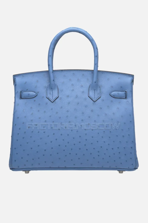 Hermes Birkin 30 Bleu Mykonos Ostrich PHW