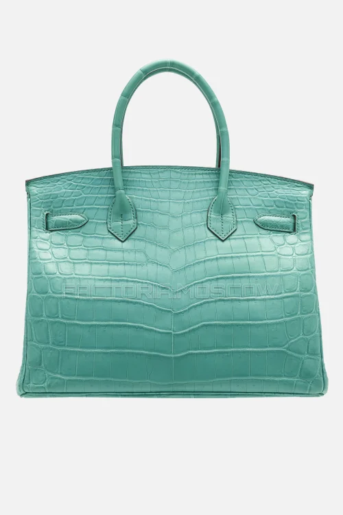Hermes Birkin 30 Matte Bleu Paon Niloticus Crocodile GHW