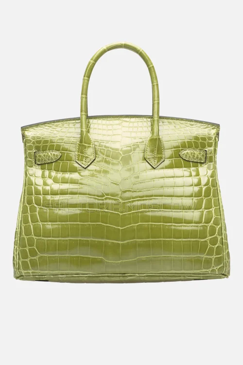 Hermes Birkin 30 Shiny Vert Anis Niloticus Crocodile PHW