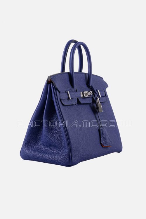 Hermes Birkin 25 Verso Blue Encre & Orange Togo PHW
