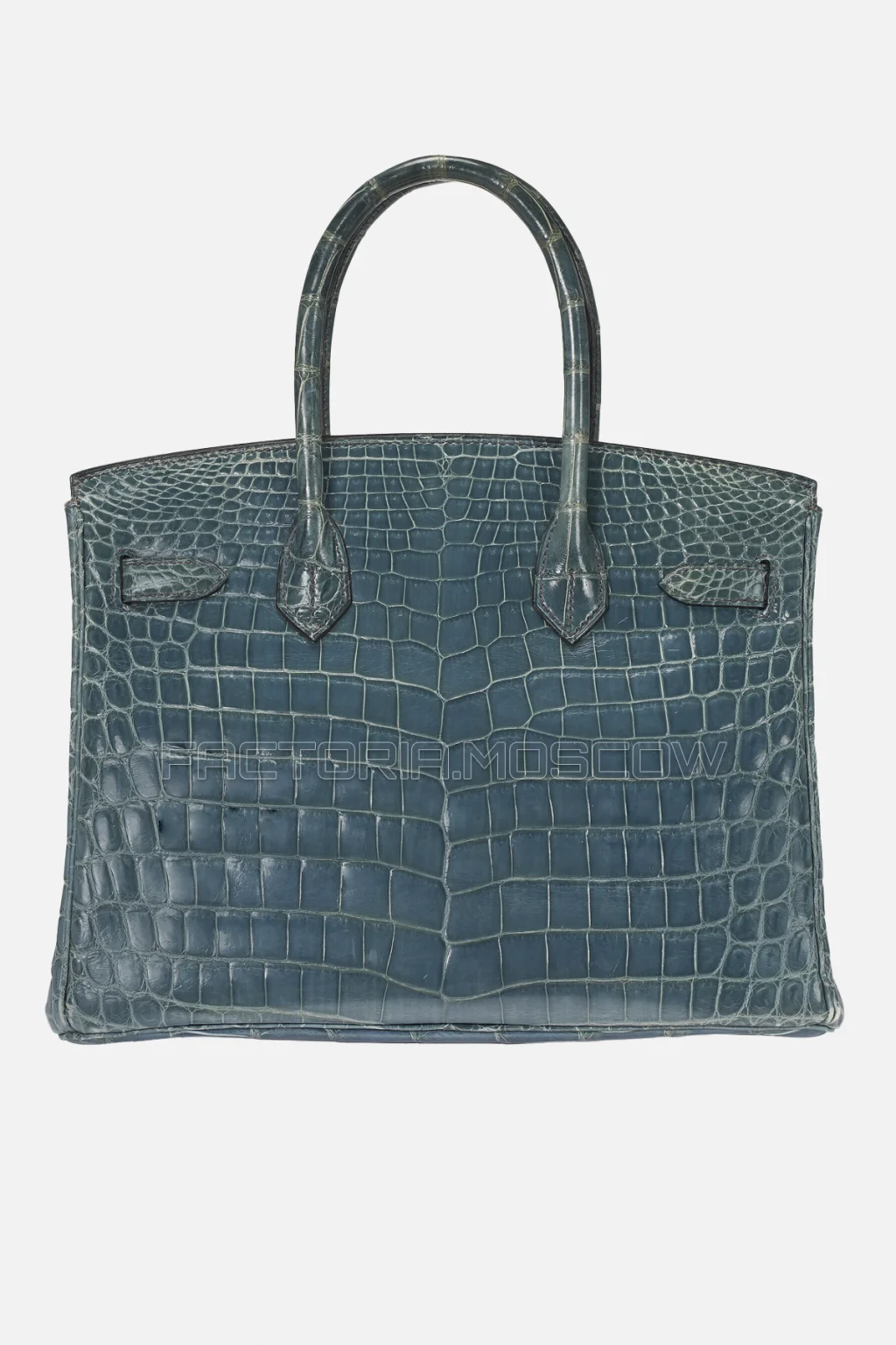 Hermes Birkin 30 Shiny Bleu Jean Niloticus Crocodile PHW