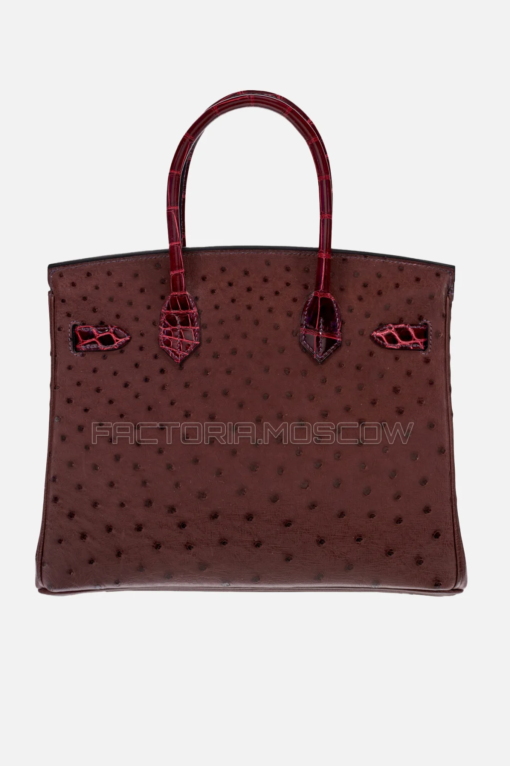 Hermes Birkin 30 Shiny Bordeaux Alligator/Rouge Sellier Ostrich PHW