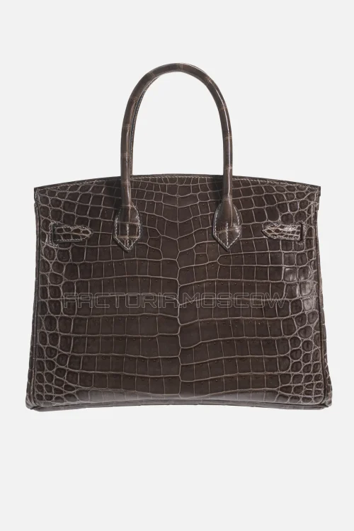 Hermes Birkin 30 Shiny Graphite Niloticus Crocodile PHW