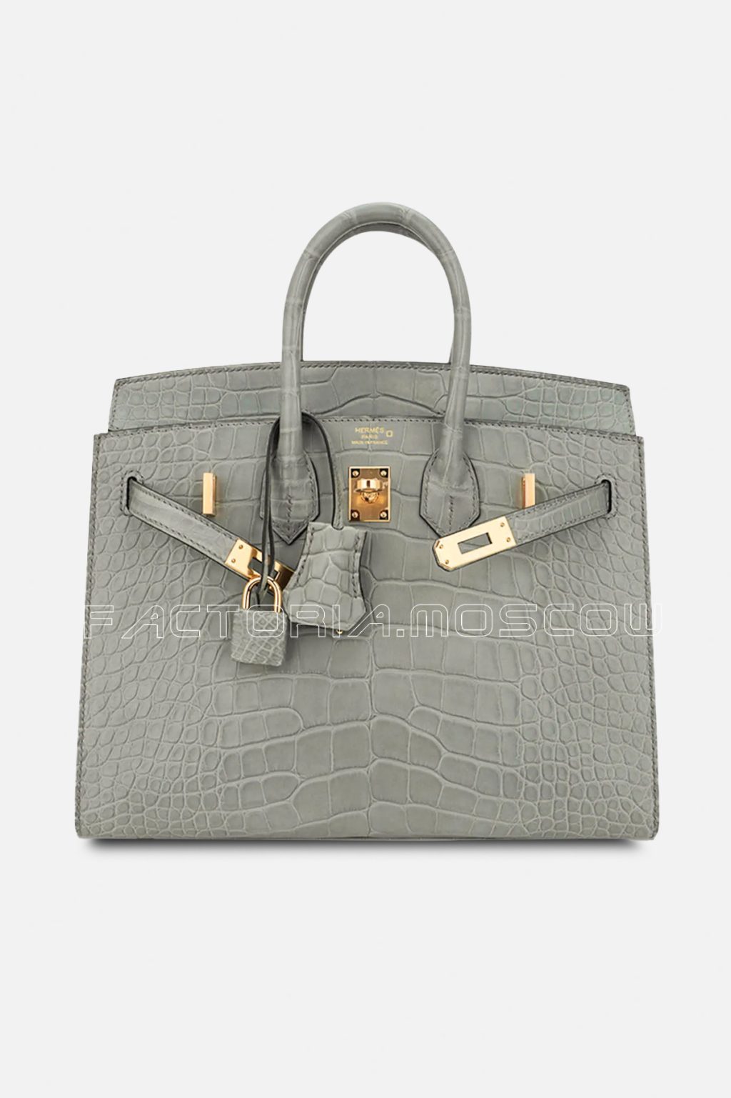 Hermes Birkin Sellier 25 Alligator Matte Gris Ciment GHW