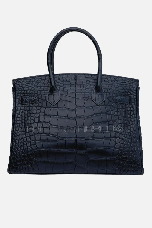Hermes Birkin 30 Matte Bleu Marine Alligator PHW