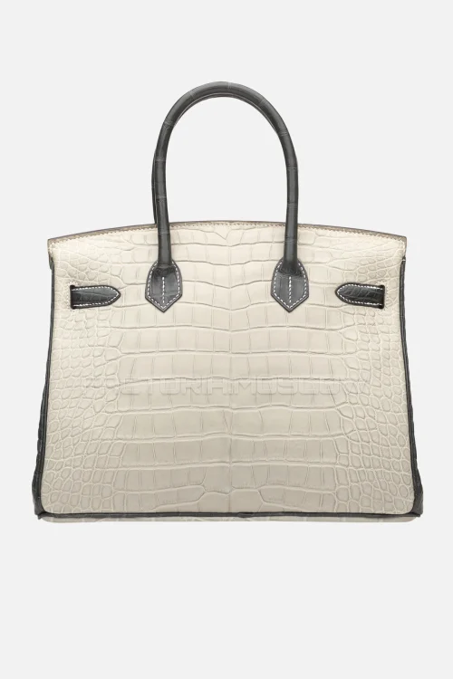 Hermes Birkin 30 Matte Gris Perle/Graphite Alligator PHW
