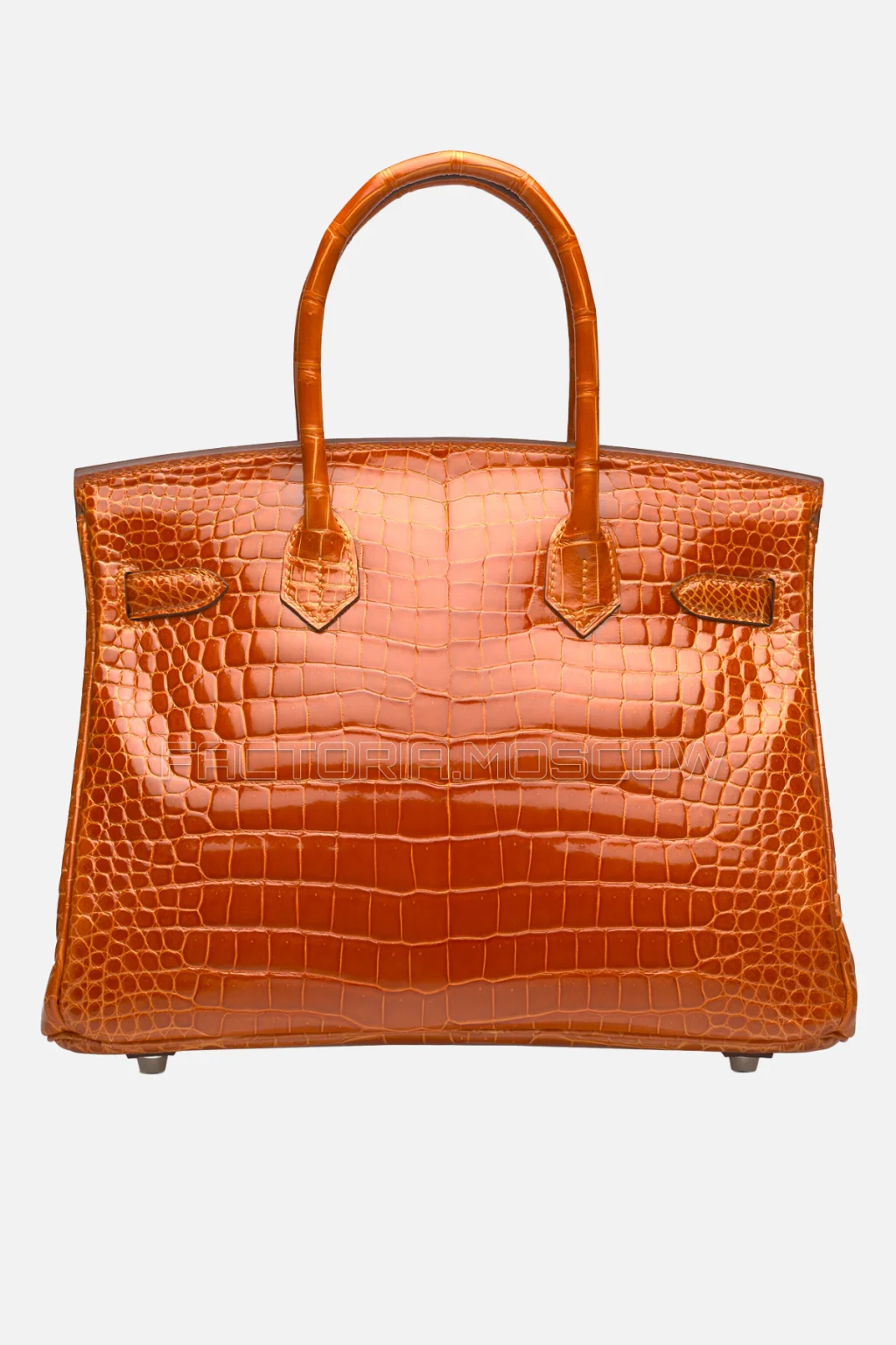Hermes Birkin 30 Shiny Orange Poppy Porosus Crococdile PHW