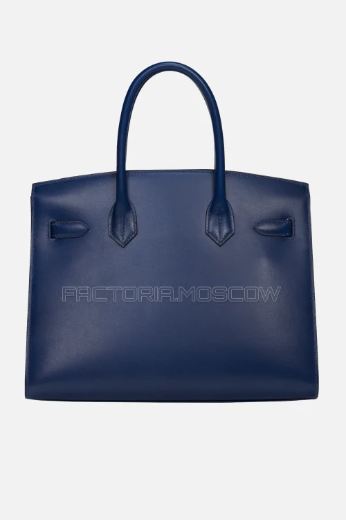 Hermes Birkin Sellier 30 Bleu Saphir Calf Box PHW