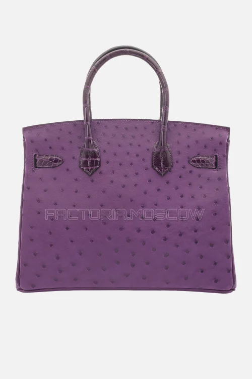 Hermes Birkin 30 Shiny Cassis Alligator/Violin Ostrich Touch PHW