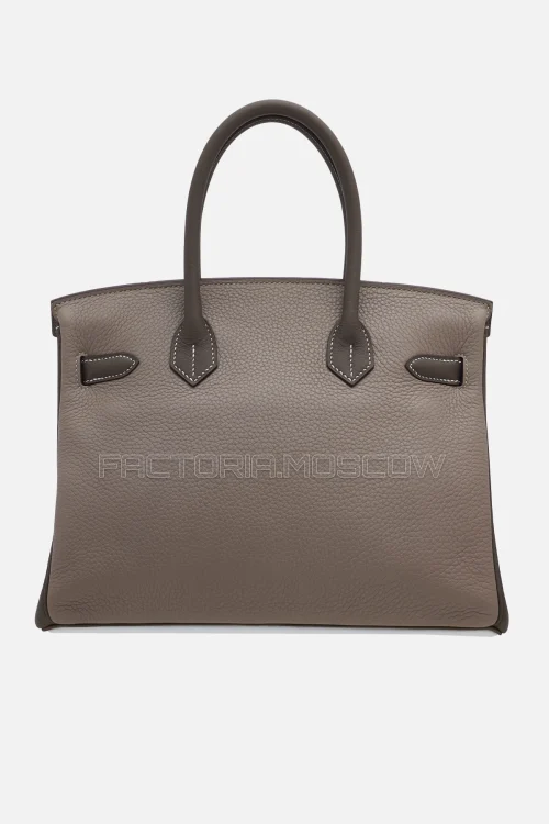 Hermes Birkin 30 Gris Tourterelle/Étoupe/White Clemence PHW