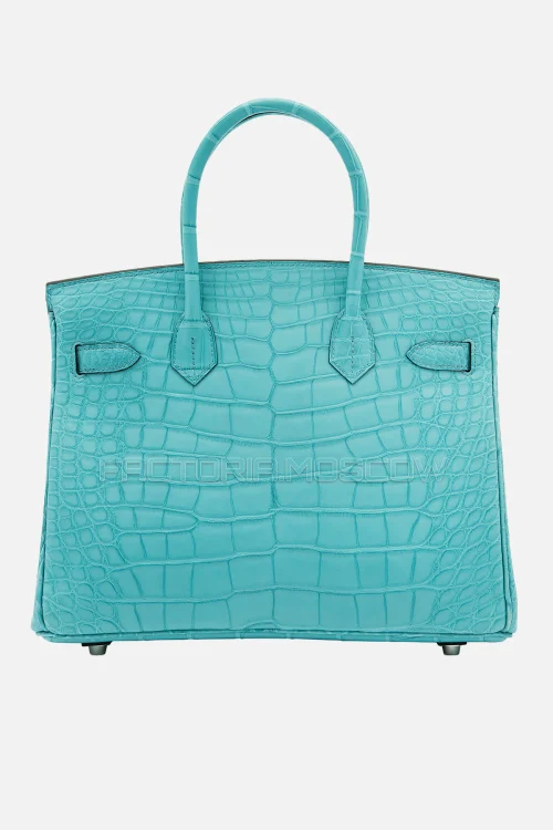 Hermes Birkin 30 Matte Bleu Saint Cyr Alligator PHW