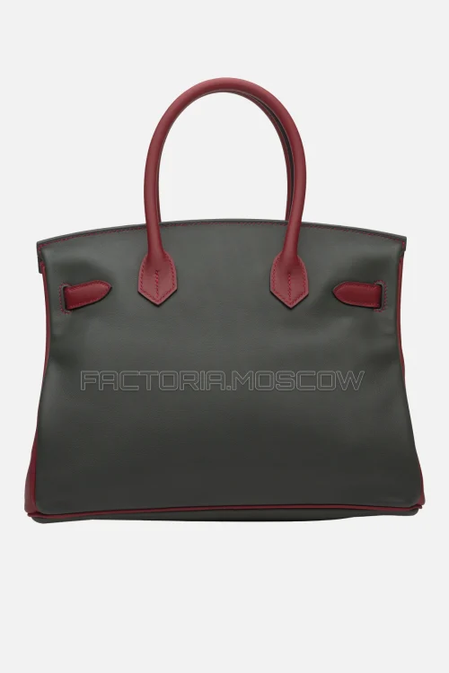 Hermes Birkin 30 Black/Rouge Grenat Swift GHW