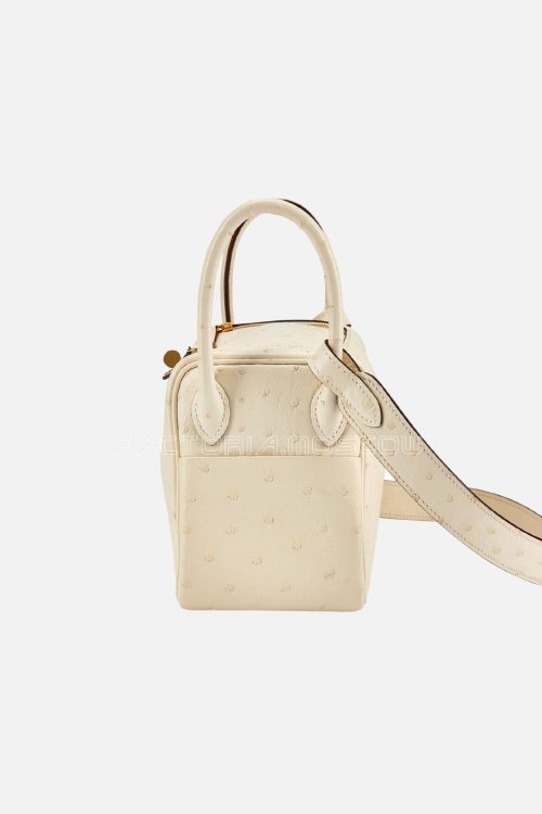 Hermès Mini Lindy 20 Nata Ostrich GHW