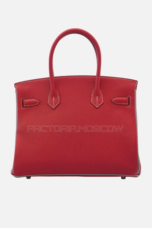 Hermes Birkin 30 Vermillon/Gris Mouette Togo PHW