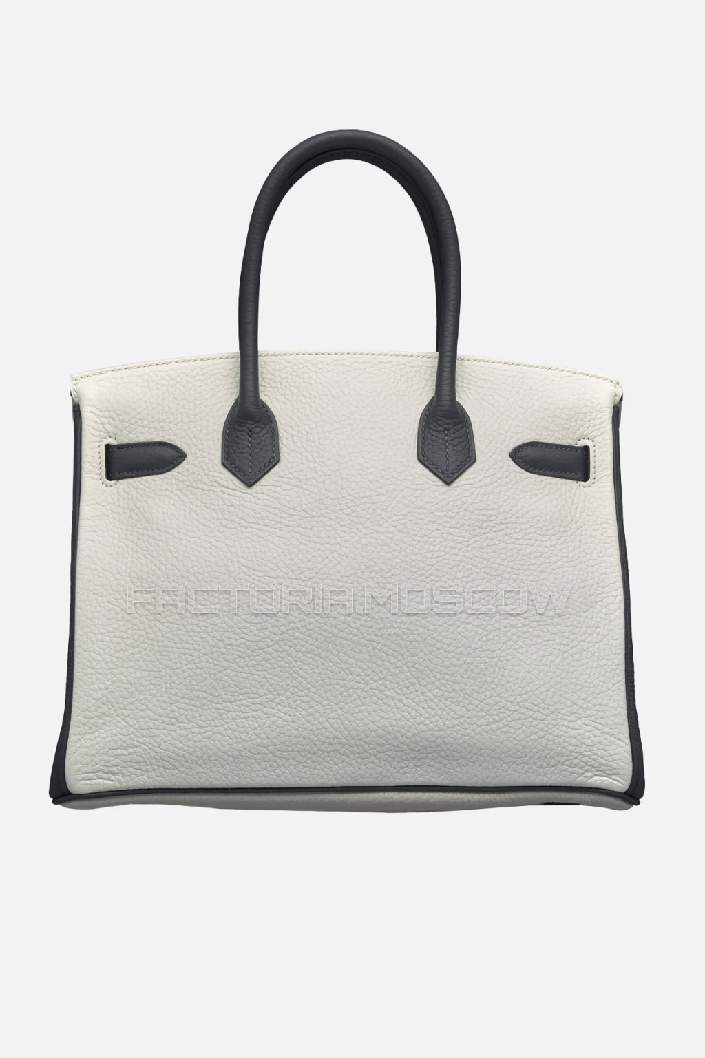 Hermes Birkin 30 White/Bleu Obscur/Gris Perle Clemence PHW