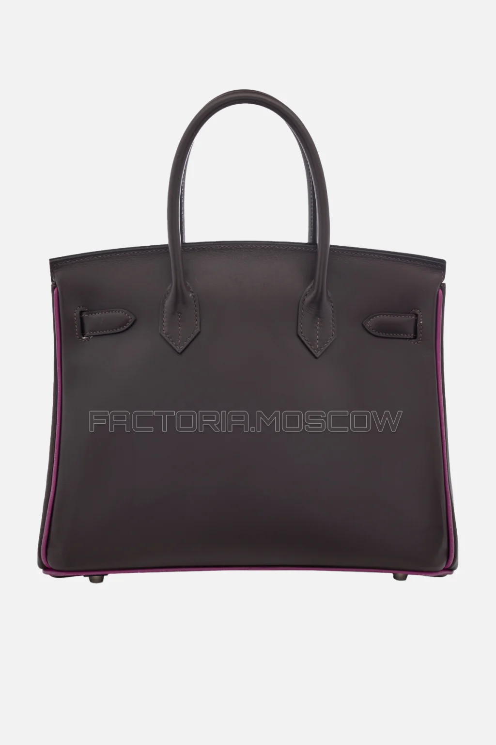 Hermes Birkin 30 Ébene Calf Box/Cyclamen PHW