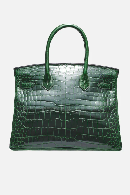 Hermes Birkin 30 Shiny Vert Émeraude Porosus Crocodile PHW