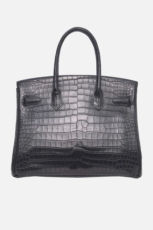 Hermes Birkin 30 Matte Black Porosus Crocodile PHW
