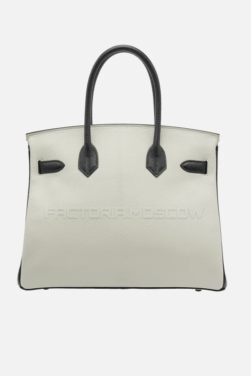 Hermes Birkin 30 Gris Perle/Black Chevre PHW