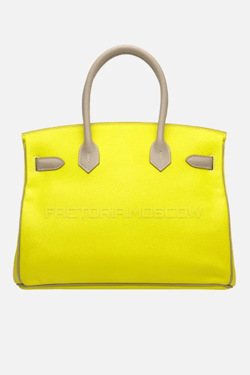 Hermes Birkin 30 Lime/Gris Tourterelle Chevre PHW