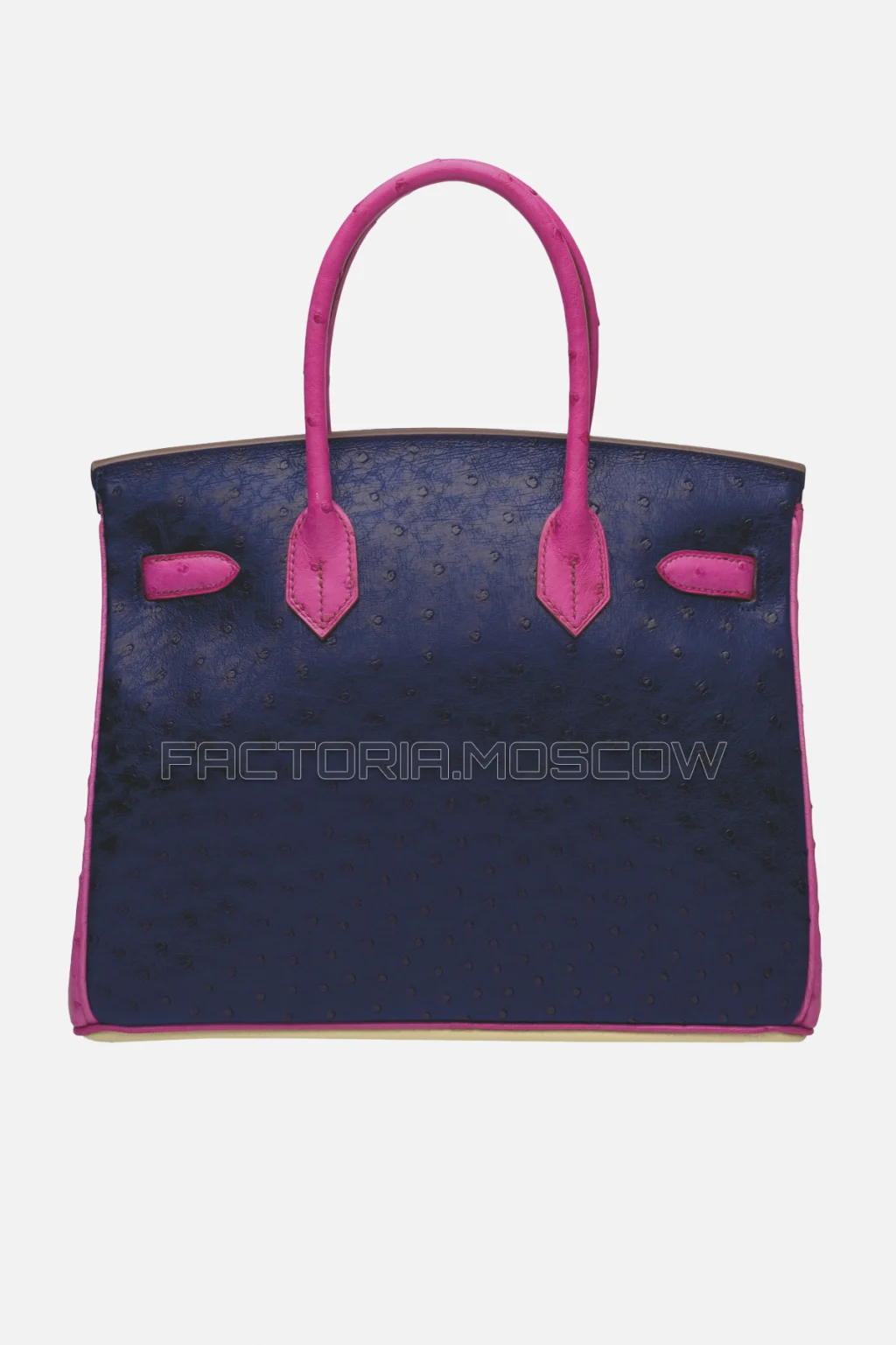 Hermes Birkin 30 Ostrich Parchemin, Rose Tyrien, Bleu Iris PHW