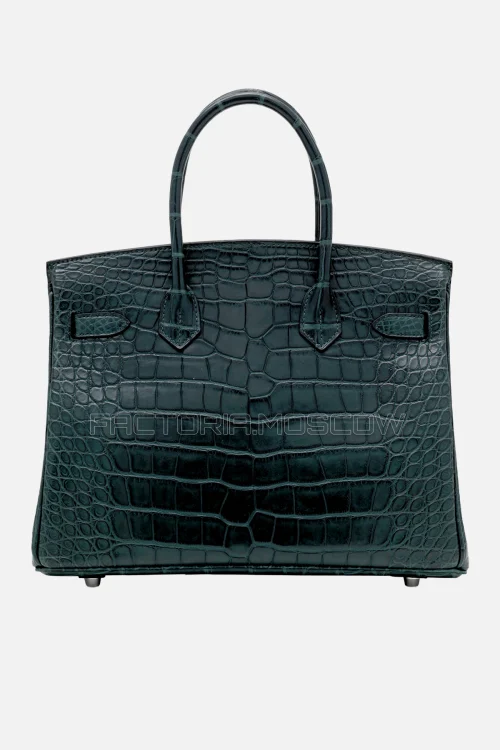 Hermes Birkin 30 Matte Vert Cypress/Bleu Saint Cyr Alligator PHW