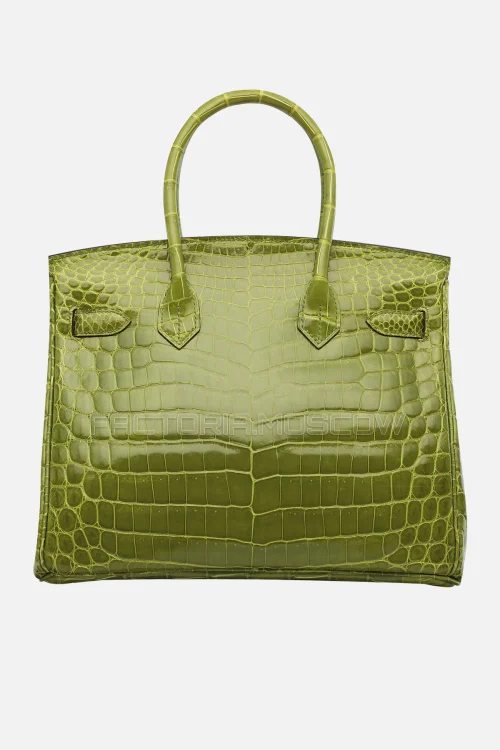 Hermes Birkin 30 Shiny Pelouse Niloticus Crocodile GHW