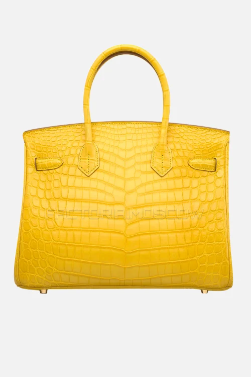 Hermes Birkin 30 Matte Mimosa Niloticus Crocodile GHW