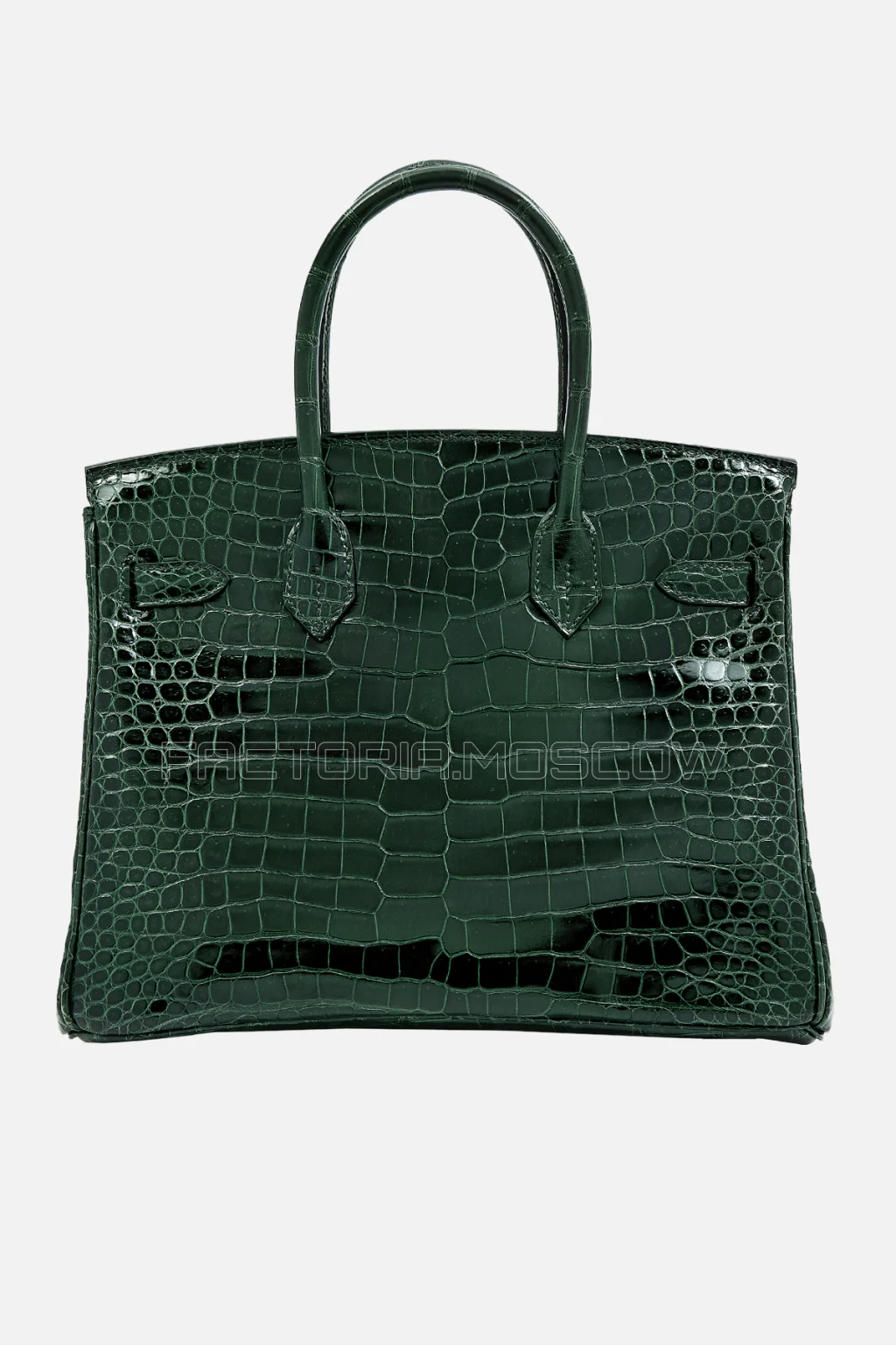 Hermes Birkin 30 Shiny Vert Fonce Porosus Crocodile PHW