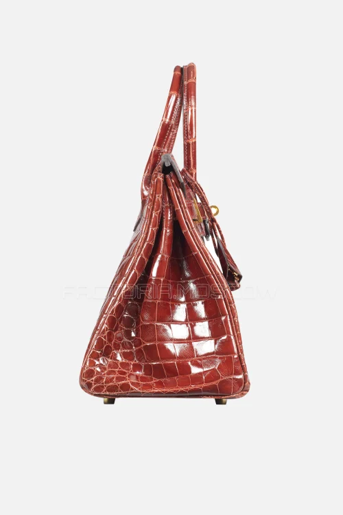 Hermes Birkin 30 Shiny Bourgogne Niloticus Crocodile GHW