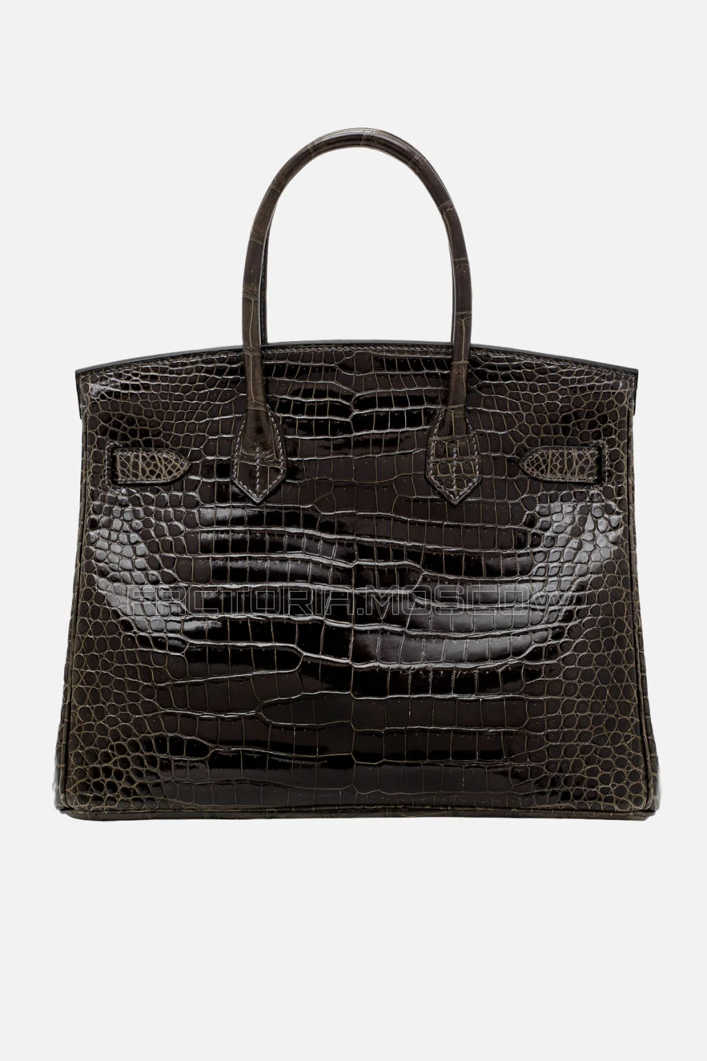 Hermes Birkin 30 Shiny Gris Fonce Porosus Crocodile PHW
