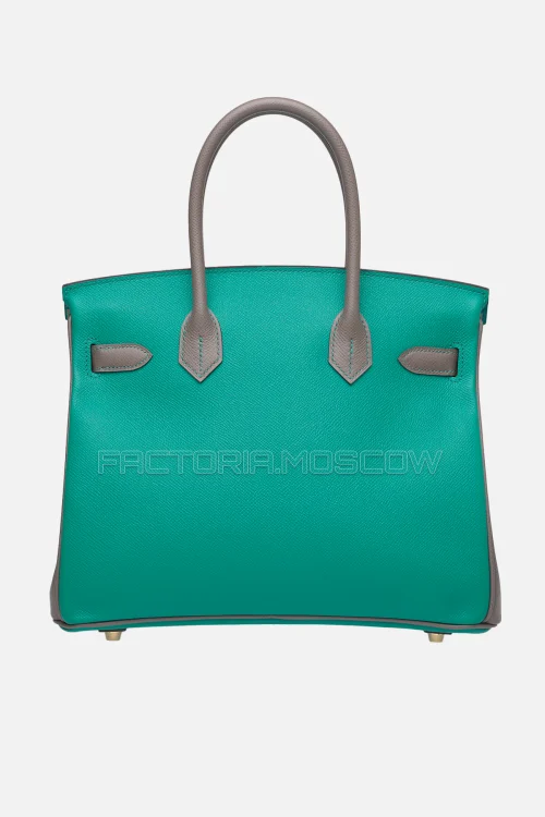Hermes Birkin 30 Bleu Paon/Étain Epsom With Brushed GHW